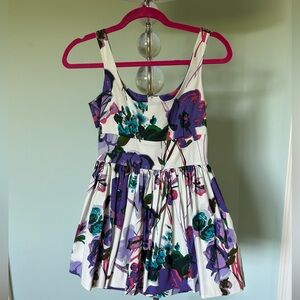 Purple Florals Mini Dress